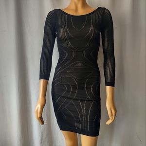 NWT Bec & Bridge Long Sleeve Sheer Knit Little Black Dress Size 4/6